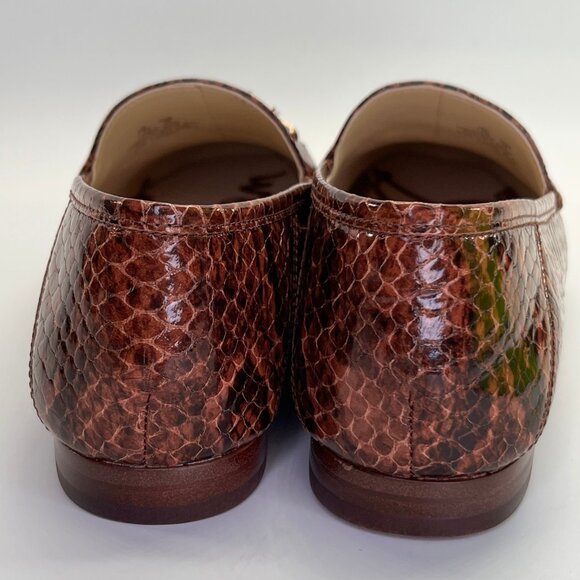 Sam Edelman Loraine Loafer Size 6 M Brown Snake Print Leather Slip-On Shoes - Picture 7 of 15
